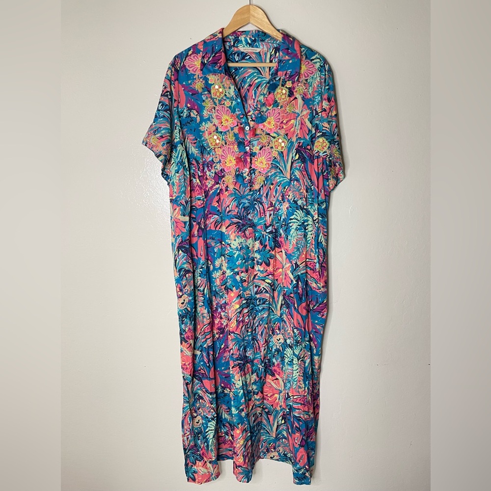 Soft Surroundings Florence Tropicana embellished sequins Dress